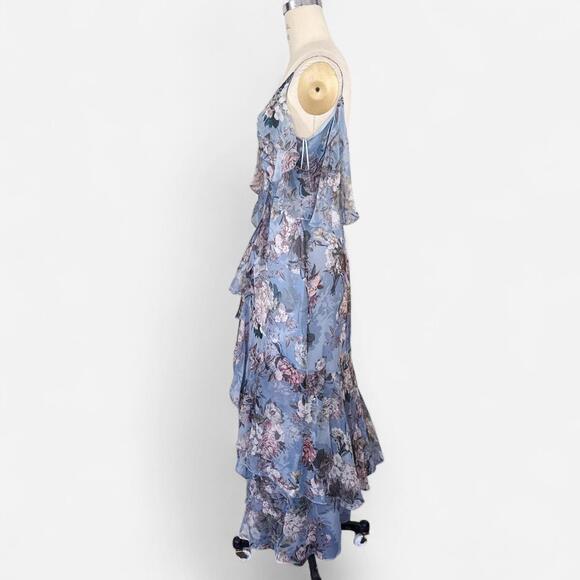 Nicholas Arielle Floral Wrap Maxi Dress in Blue - Picture 6 of 8